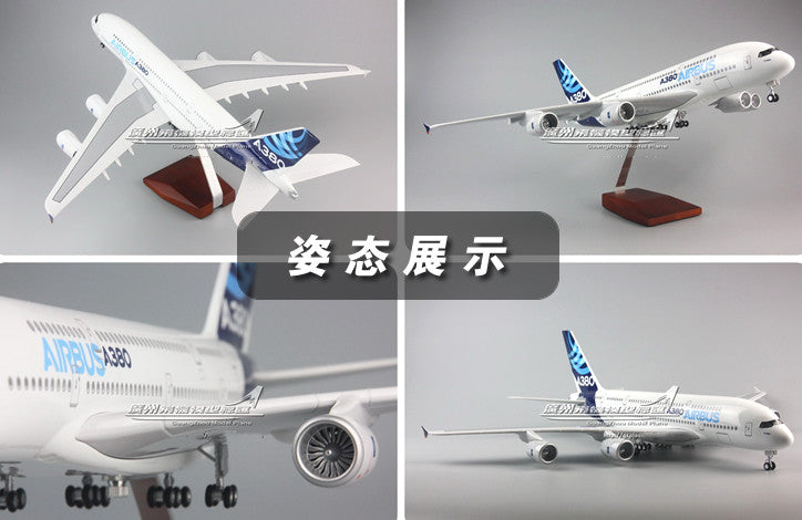 1:160 46CM AIRBUS A380 Passenger Airplane Landing Gear Resin Aircraft Model