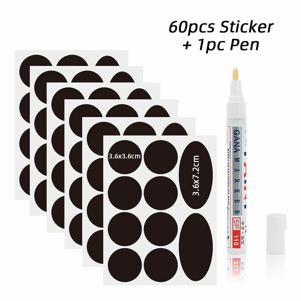 Stickers Waterproof Chalkboard Kitchen 48Pcs/Set Spice Label Home Jar Blackboard