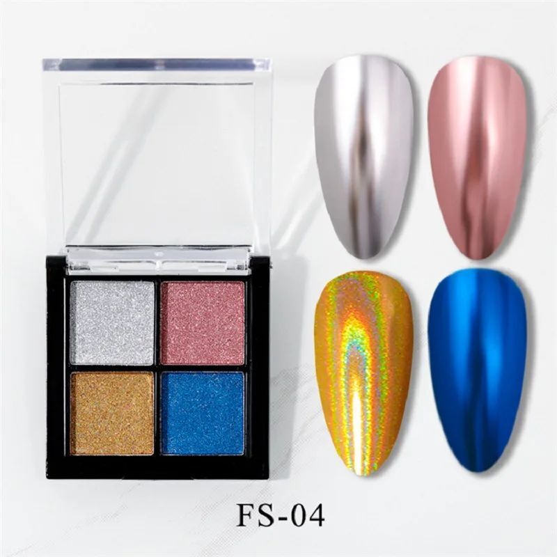 Nail Art Glitters 6 Colors Powder Metallic Laser Holographic Pigment Dust Polish