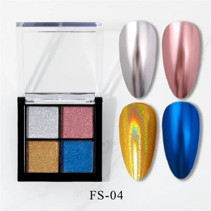 Nail Art Glitters 6 Colors Powder Metallic Laser Holographic Pigment Dust Polish