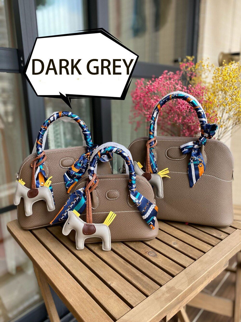 Genuine Leather Handbag Shell Bag Leather Strap Shoulder Purses Tote S/M/L Sizes