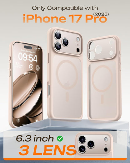 for Phone 17 Pro Case, Full Camera Protection, Built-In Magnetic Ring, Compatibl