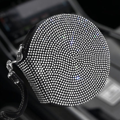 Bling Diamond Rhinestone Car Disc CD Storage Bag Box Holder Interior Accessories
