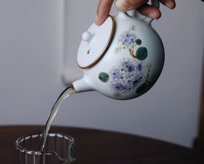 3-piece Chinese Jingdezhen Master Tea Cup Beauty Hydrangea Ceramic Cup-