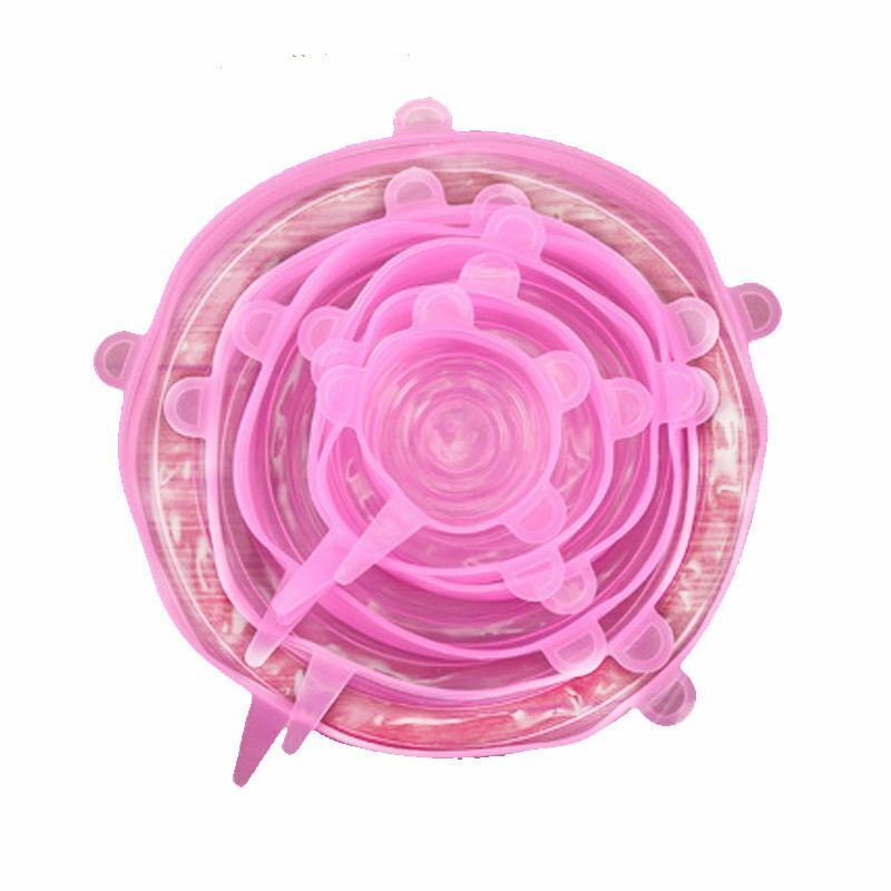 Food Silicone Cover 6PCS/12PCS Universal Lids Cookware Bowl Pot Reusable Stretch