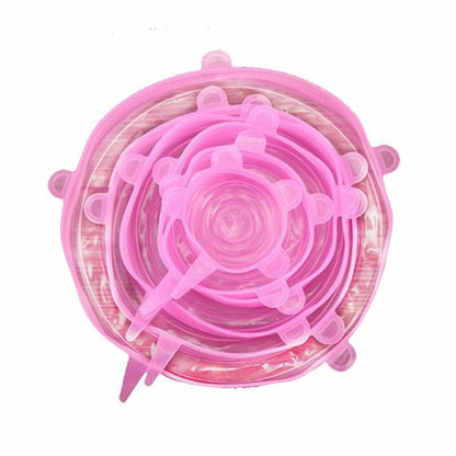 Food Silicone Cover 6PCS/12PCS Universal Lids Cookware Bowl Pot Reusable Stretch