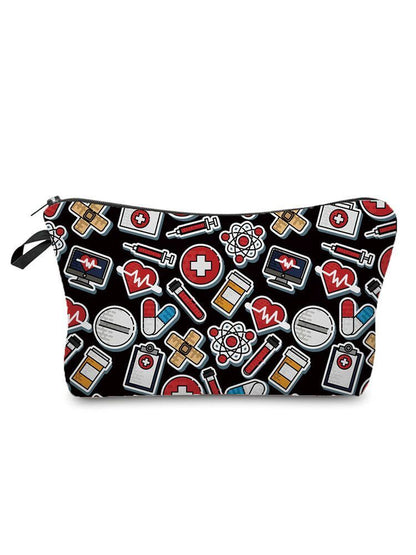 Printed Makeup Bag Reusable Storage Purse Stylish Practical Bags 2*2*13.5 CM 1PC