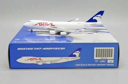 JCWings Astral Aviation B747-400F(SCD) TF-AMU 1/400 diecast plane model aircraft