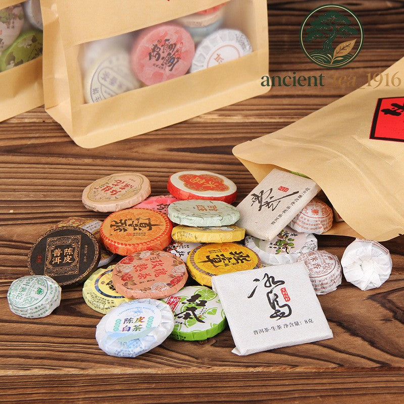 200g 30 Types of Tea Combinations Pu'er Black Tea White Tea Raw Ripe Tea Cake