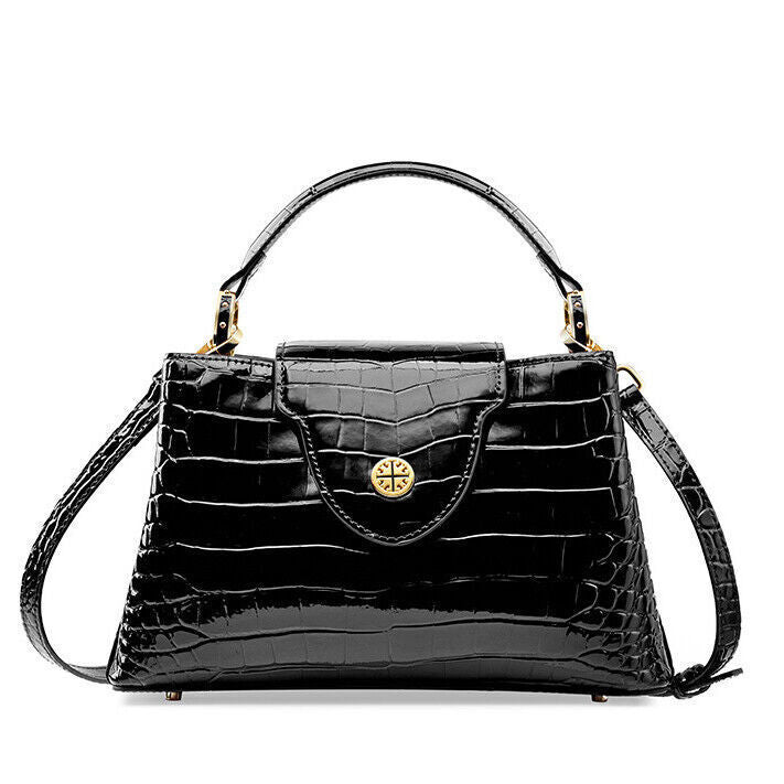 Luxury Women's Real Leather Dinner Party Handbag Crocodile Embossed Shoulder Bag