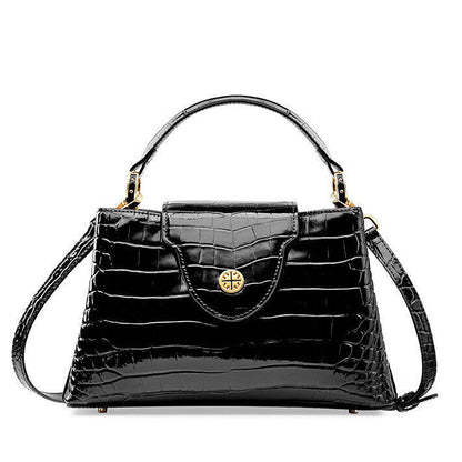 Luxury Women's Real Leather Dinner Party Handbag Crocodile Embossed Shoulder Bag