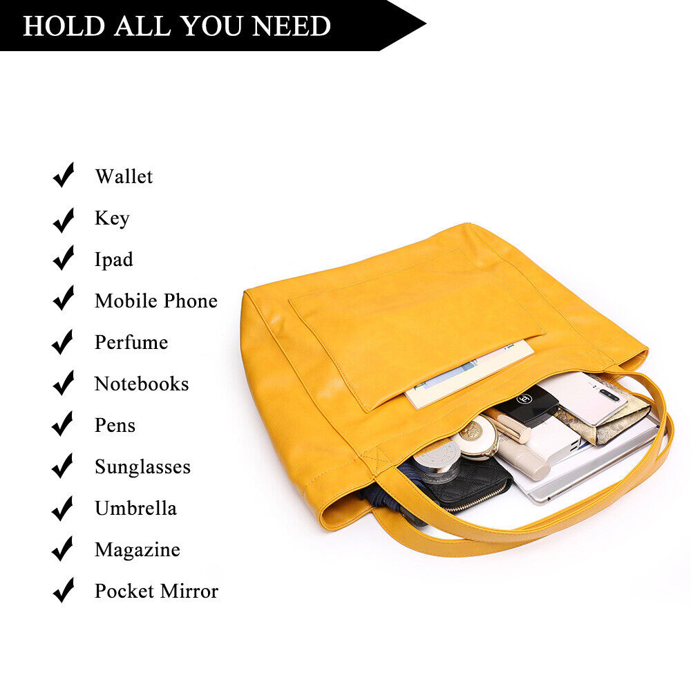 Soft Leather Women's Tote Bag, Large Capacity Handbag Shoulder Bags
