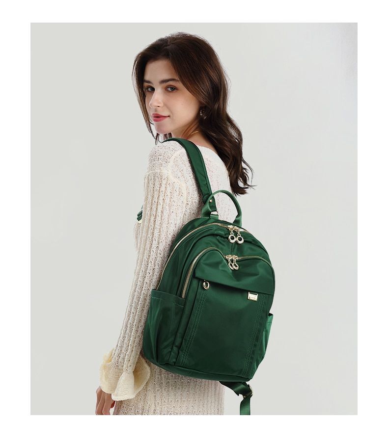 Women Backpack Nylon Messenger Bag Large Solid Zipper Shoulder Zipper Traveling