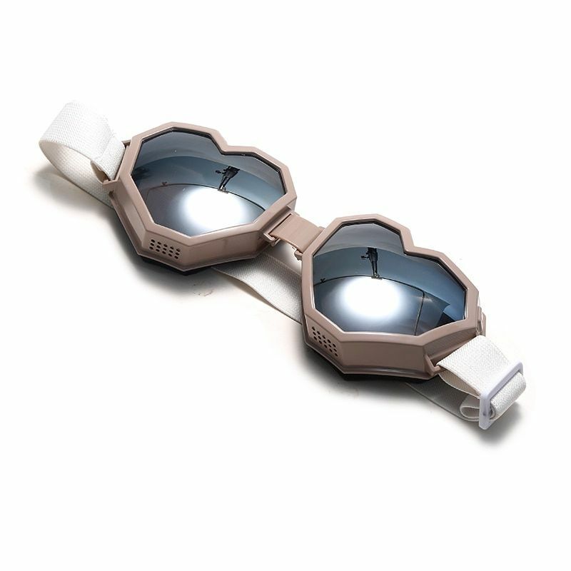 Sunglasses Heart Shaped Goggle One Piece Women Oversized Gradient Lens Eyeglass