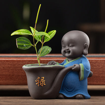 Tea Pet Yixing Zisha Purple Clay Mascot Mini Vase Happiness Wealth Longevity New