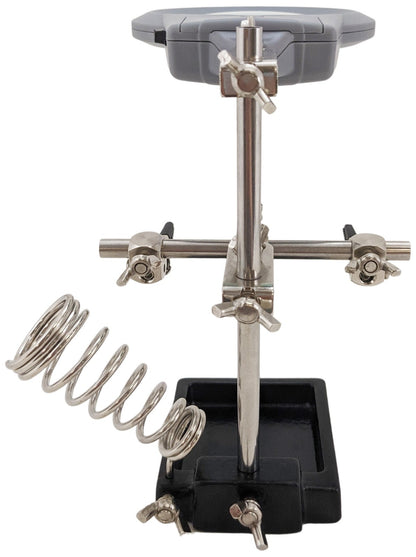 Helping Hand Project Holder with 2x Magnifier and LED Lights, Sturdy Iron Base
