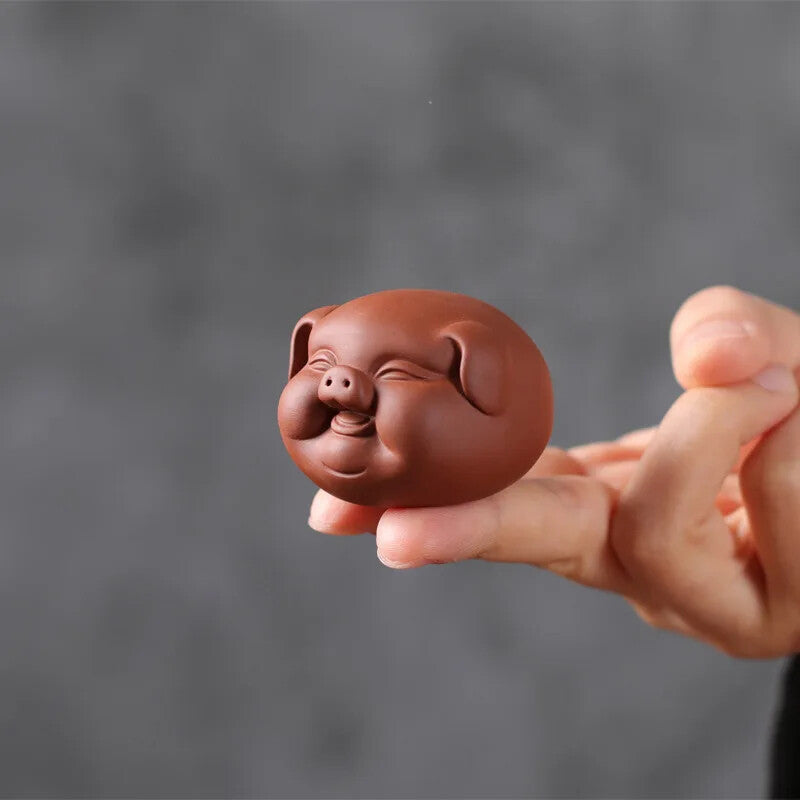 Tea Pet Purple Clay Lovely Pig Ornament Small Tea Pets Tea Table