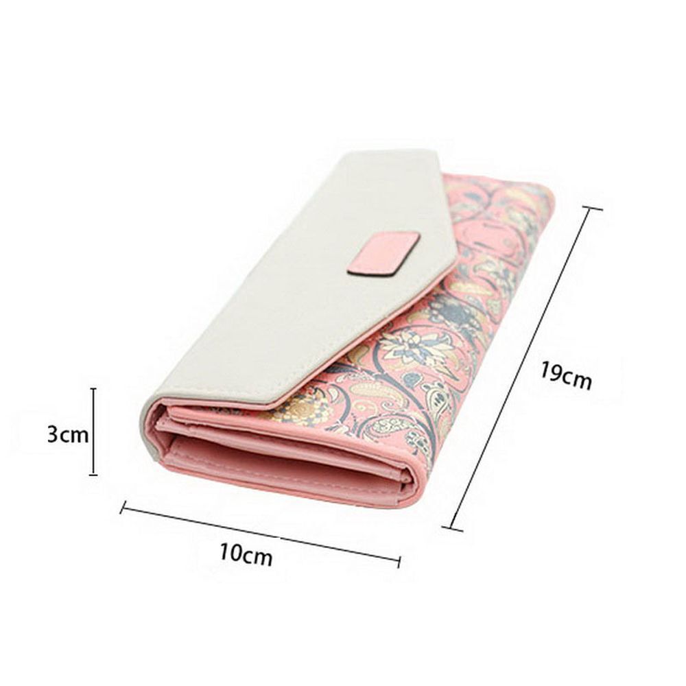 Women Wallet Coin Purse Long Clutch Bag Money Card Holder 19*9.5*3 CM Pink/Blue