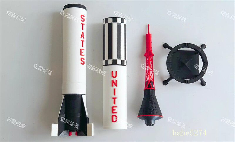 1/72 Scale Mercury-Redstone Carry Rocket Spacecraft Painted Model Toys Gifts