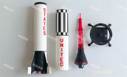 1/72 Scale Mercury-Redstone Carry Rocket Spacecraft Painted Model Toys Gifts