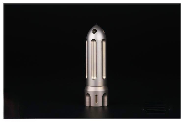 Titanium Alloy Rocket Shape Pill Case Holder Container Keychain Necklace Pendant