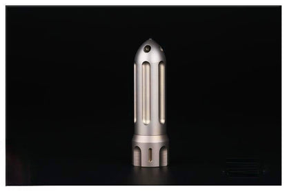 Titanium Alloy Rocket Shape Pill Case Holder Container Keychain Necklace Pendant
