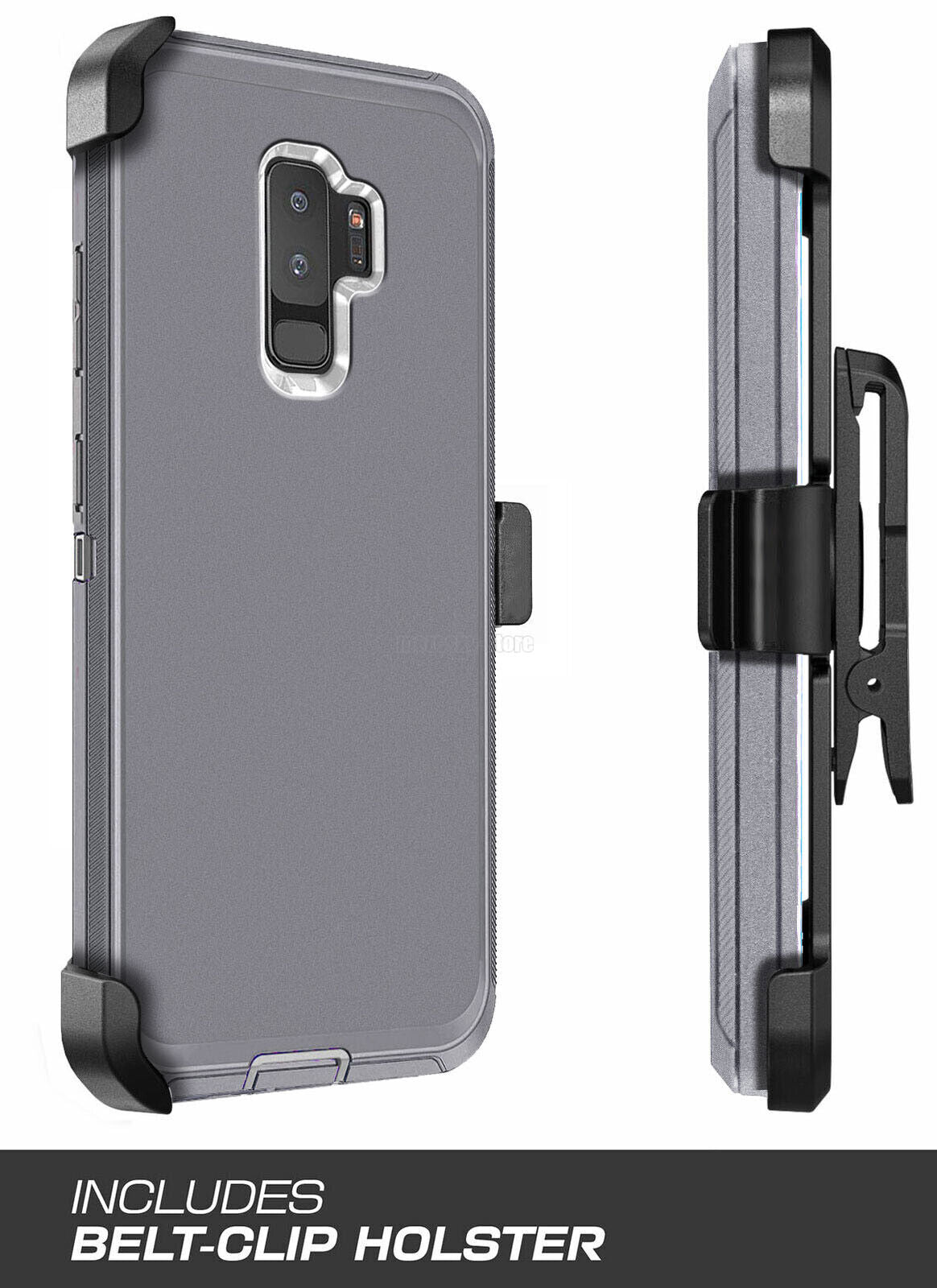 For Samsung Galaxy S9 Plus Heavy Duty Rugged Hard Soft Case / Clip Holster Stand