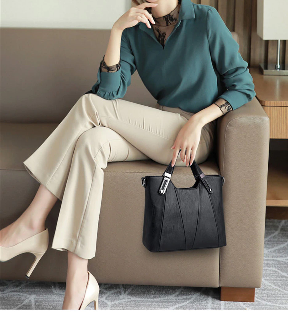 brand luxury women pu leather shoulder bag handbag messenger tote bag