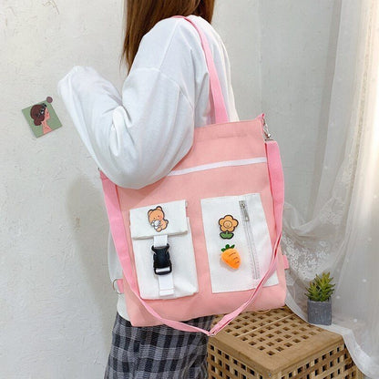 Backpack Multicolor Cute Schoolbag Travel Rucksack Canvas Bags 30*13*42 CM Purse