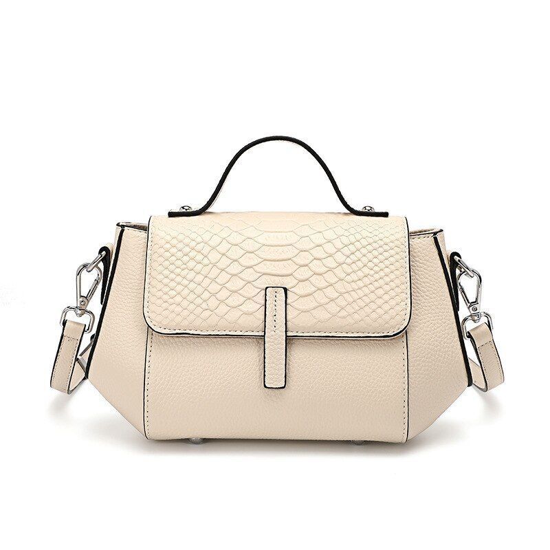 Small Shoulder Bag Genuine Leather Handbag Soft Cowhide Crossbody Shell Purse