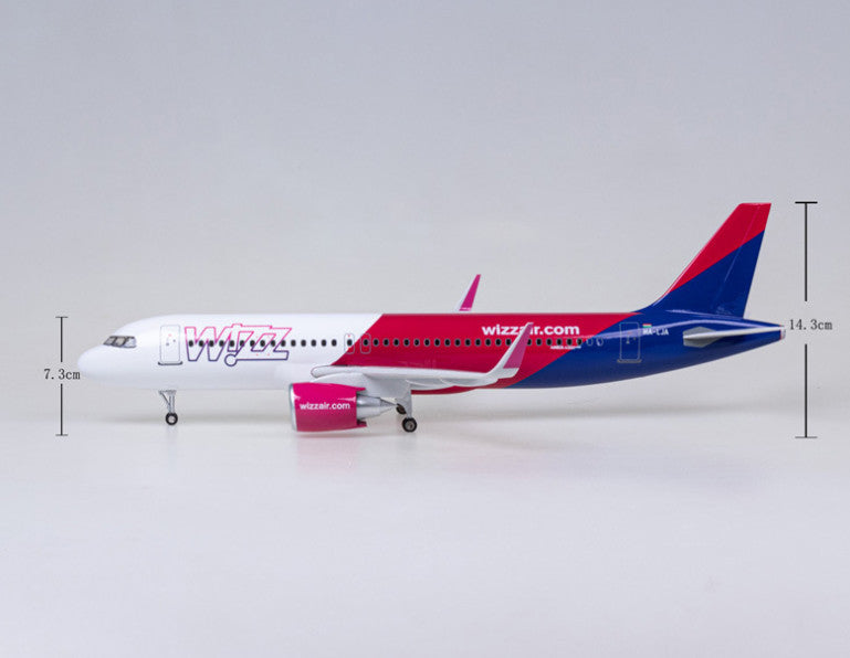 47CM 1:80 WIZZ AIRBUS A320neo Airplane Landing Gears Resin Aircraft Plane Model