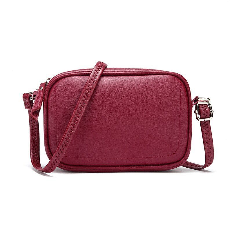 Shoulder Bag Simple Zipper Leather Messenger Bag Handbags Crossbody Flap Purse