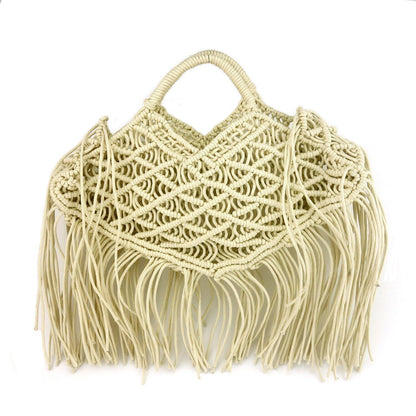 Large Hollow Rope Woven Handbags Summer Beach Shoulder Bag Casual Purse 31*16 CM