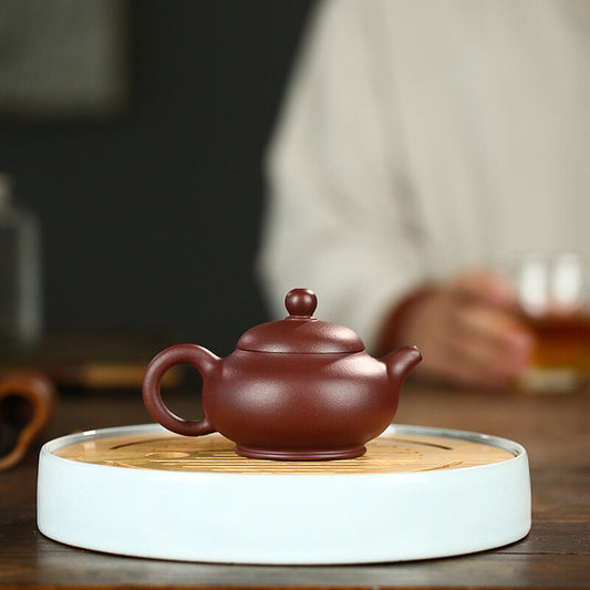 China Yixing Zisha Pottery Purple Clay Handmade 140cc Mesh Teapot 玉乳