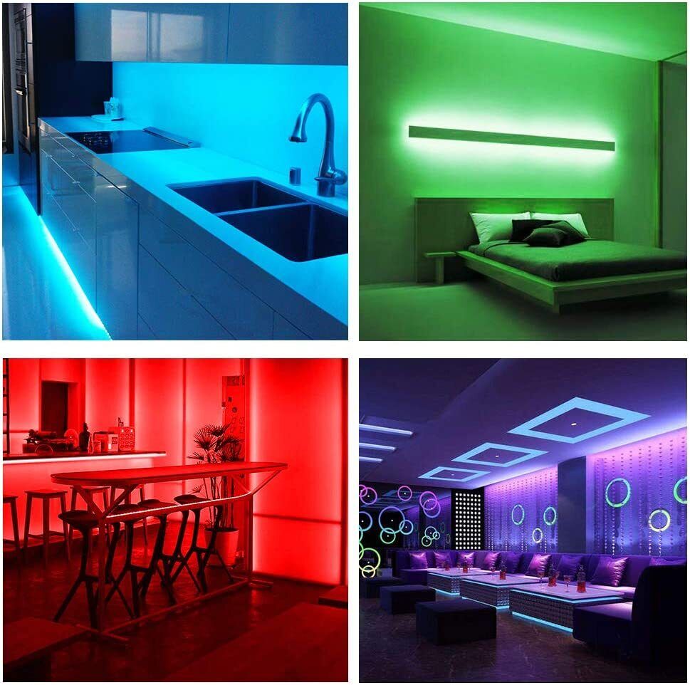 5M 10M 15M 20M RGB 5050 LED Strip light SMD 44 Key Remote 12V US Power Full Kit