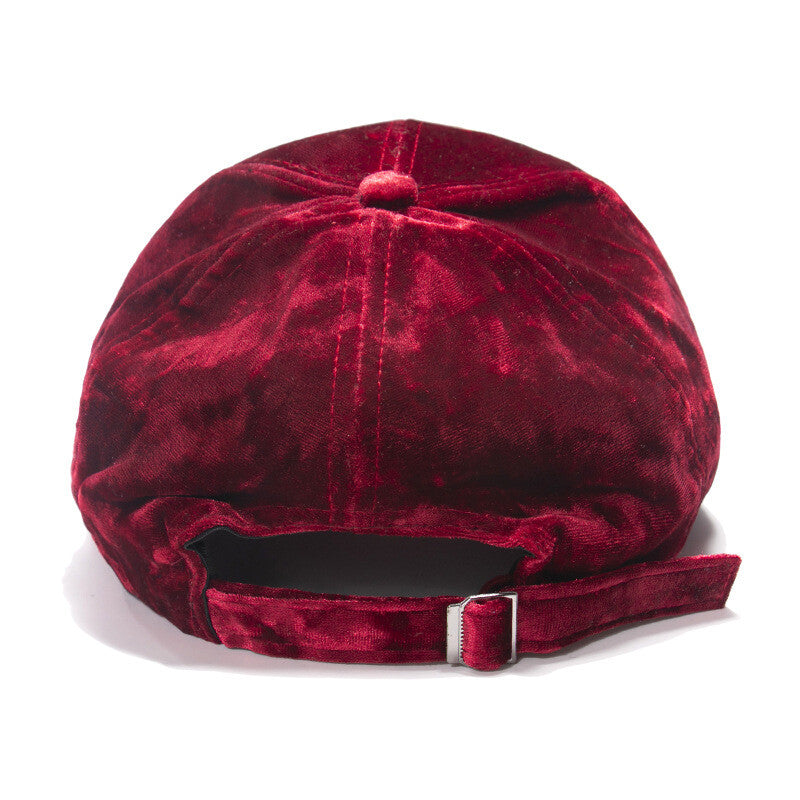 Lady Men Velvet Baseball Cap Solid Velour Sun Hat Adjustable Casual Outdoor Chic