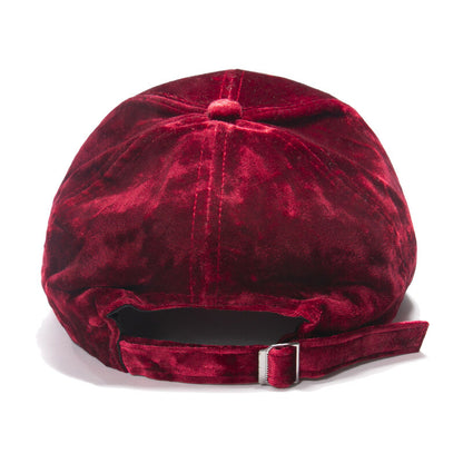 Lady Men Velvet Baseball Cap Solid Velour Sun Hat Adjustable Casual Outdoor Chic