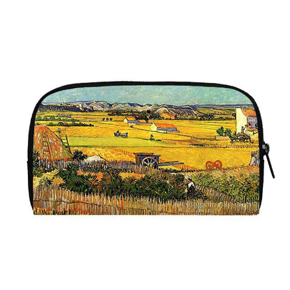 Oil Painting Sunflower Starry Night Wallet Women Purse Credit Card Phone Holders