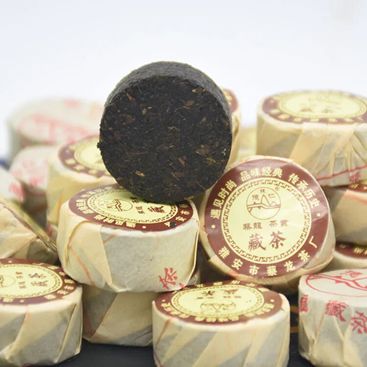 Ya'an Tibetan Tea Buds Fine Round Cake 雅安藏茶芽细小圆饼 (一芽一叶)黑茶砖茶金尖康砖蒙顶山茶