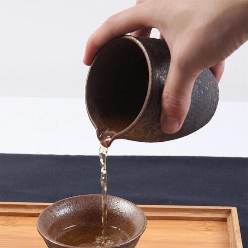 Simple Rust Glaze Firewood Ceramic Tea Pitcher Cha Hai 225ml
