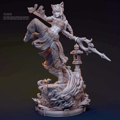 1/24 resin figure model kit Fantasy Martial Arts Girl 3D Printing Unassembled