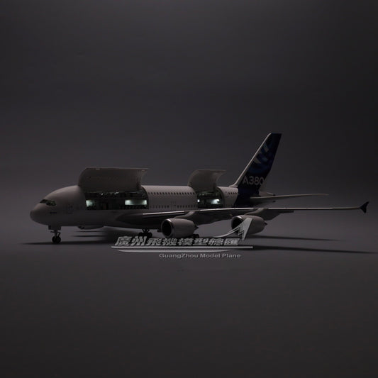 1:160 46CM AIRBUS A380 Passenger Airplane Led Sound- controll Light Resin Model