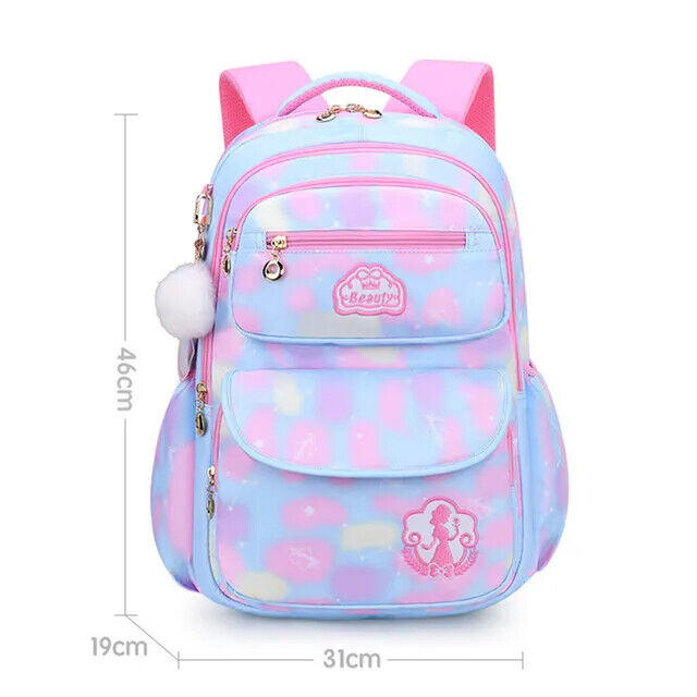 Girl Children Backpack School Bag Back Pack Pink Kid Child Schoolbag Class Kit