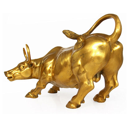 Wall Street Bronze Fierce Bull Big OX Statue-Brass 12cm/4.72 Inches Home Decor