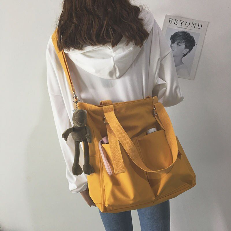 Waterproof Bag Large Canvas Messenger Student One-shoulder Bag Pouch Crossbody