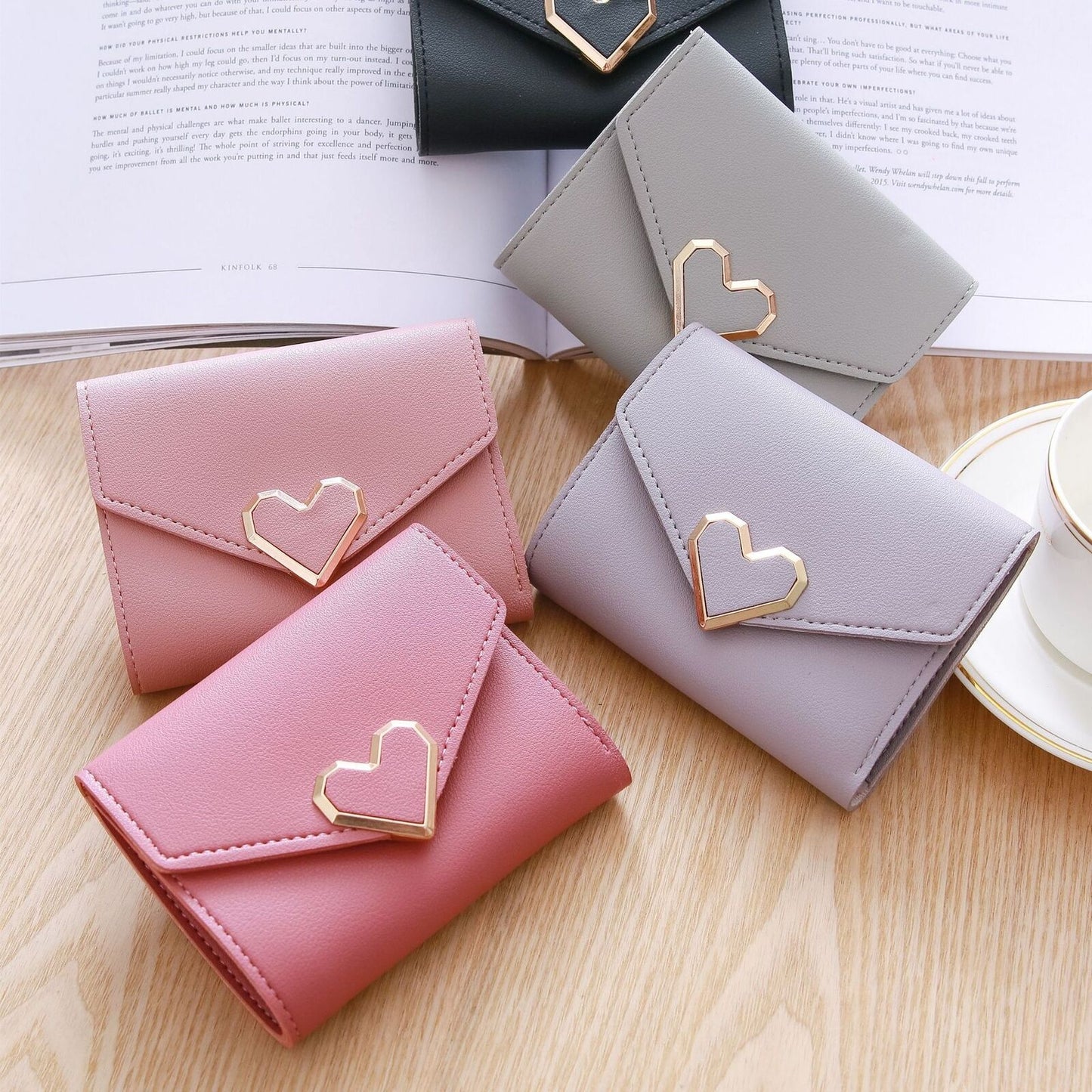 Small Purse Mini Wallet Money Bag Cute Pink Business Card Holder 13.5*9.5 CM 1PC