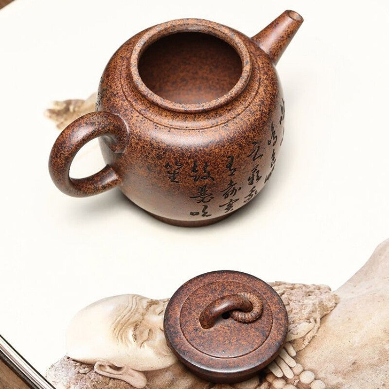 Handmade Teapot With Certificate Paper Marked Real Yixing Zisha Pot 320ml 7 Hole