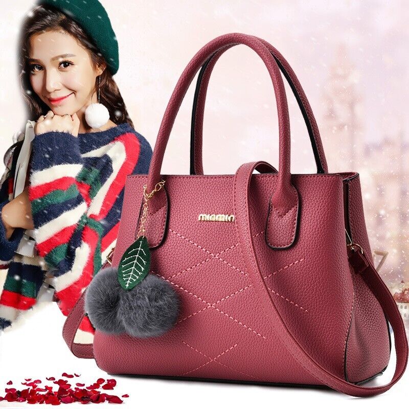 Women's Ladies PU Leather Handbag Shoulder Bag Purse Tote Messenger Satchel Bag