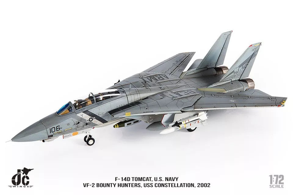 1:72 JC Wings F-14D TOMCAT. U.S.NAVY VF-2 BOUNTY HUNTERS Fighter Diecast Model