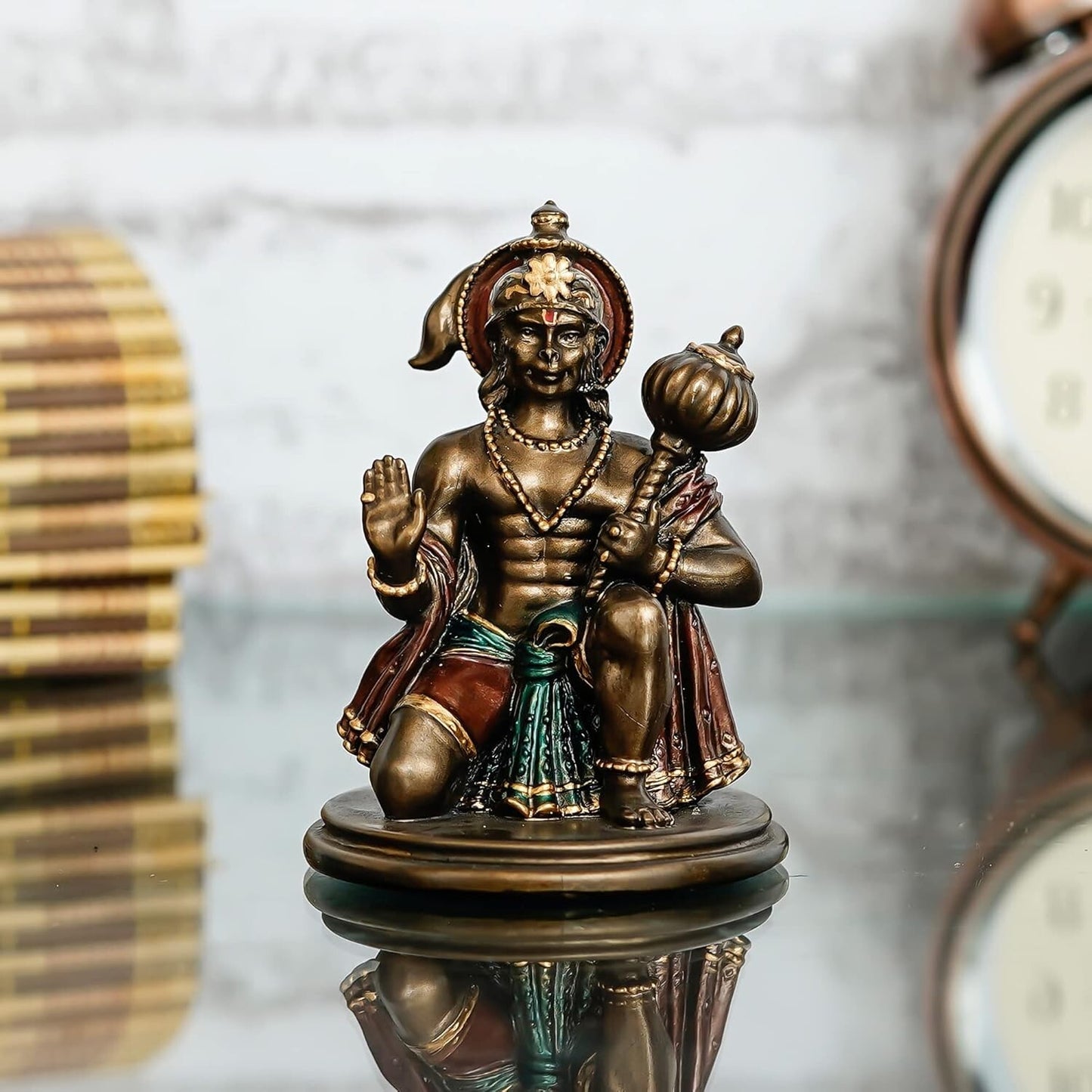 Hindu God Lord Hanman Ji Sitting Position Statue dol Figurine Home Decor